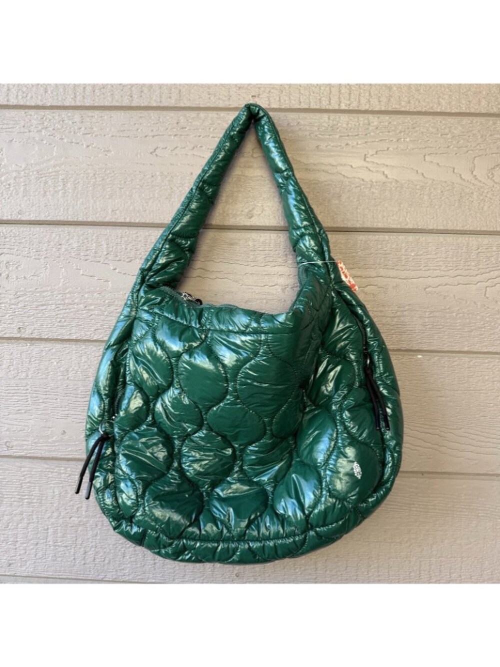 Free People Quilted Carryall Tote Bag surplus Shine Green New with Tags - Picture 2 of 12